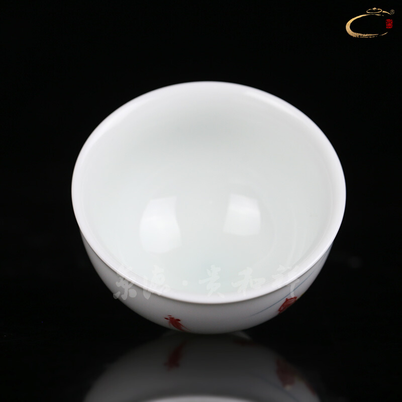 Beijing DE and auspicious teacups hand - made ceramic glaze color under the ocean 's cup kungfu single cup sample tea cup master cup small bowl