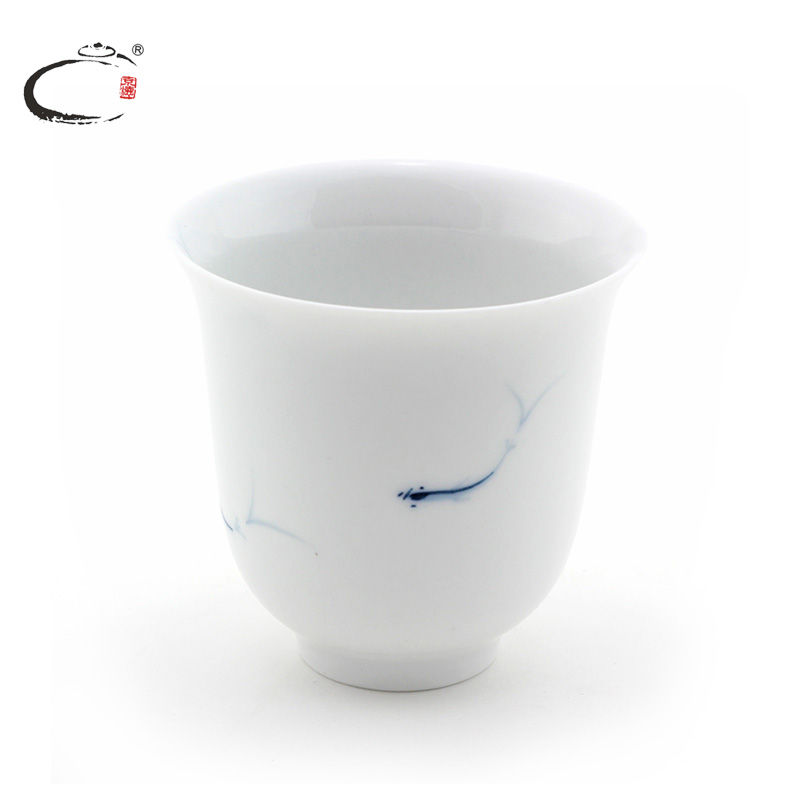 Xi shi jing DE and auspicious mackerel kung fu tea cups of jingdezhen ceramics bowl sample tea cup fragrance - smelling cup