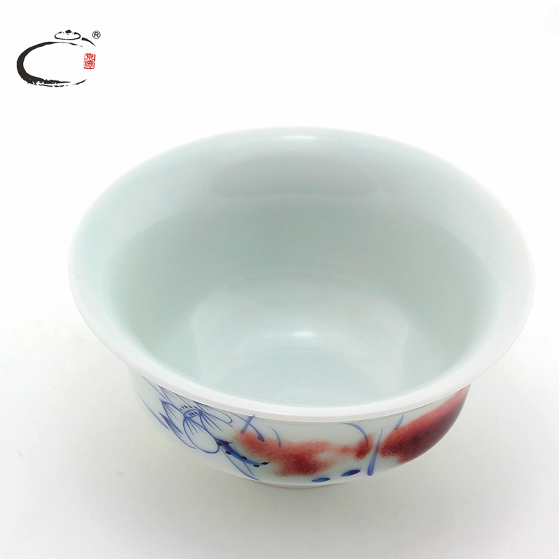 Jing DE and auspicious youligong fragrance - smelling cup jingdezhen hand - made ceramic kung fu tea bowl sample tea cup