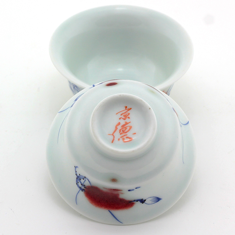 Jing DE and auspicious youligong fragrance - smelling cup jingdezhen hand - made ceramic kung fu tea bowl sample tea cup