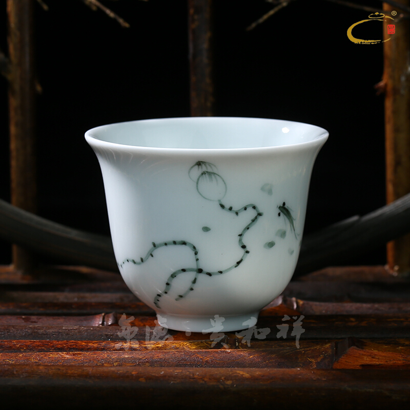 Beijing DE and auspicious hand - made ceramic kung fu tea cups of jingdezhen ancient color tea cup noggin fragrance - smelling CPU master CPU