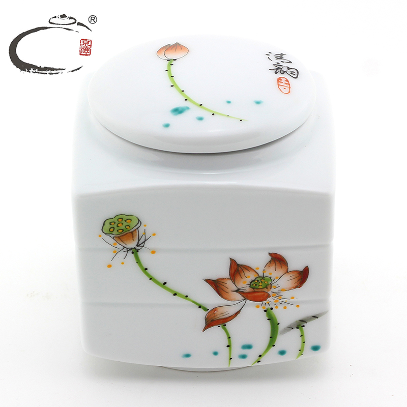 And auspicious Japanese tea pot the caddy fixings small jingdezhen ceramic jar airtight wake receives portable