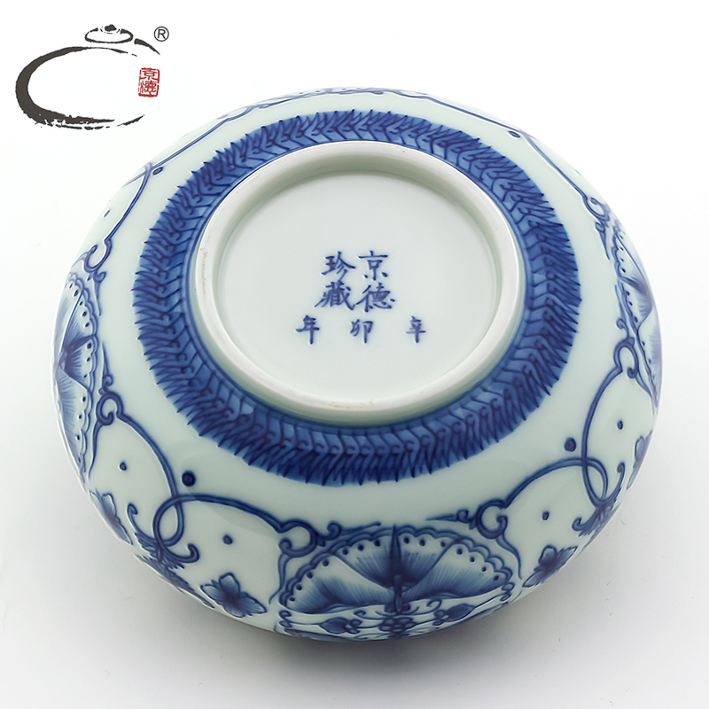 And auspicious jingdezhen ceramic hand - made caddy fixings small mini POTS sealed as cans with the tea gift box packing