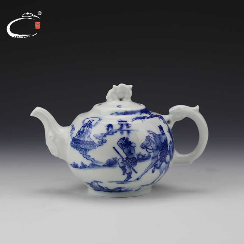 And auspicious jing DE master of jingdezhen hand - made kung fu tea set gift set packaging pot cup group furnishing articles