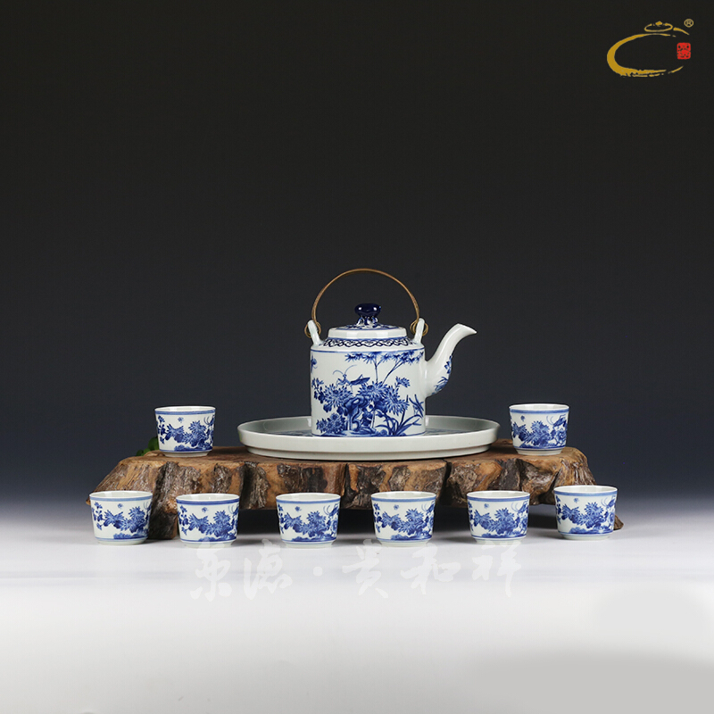 Beijing 's guests cheung kung fu tea set of jingdezhen hand - made ceramic gifts all hand girder pot pot of a complete set of groups