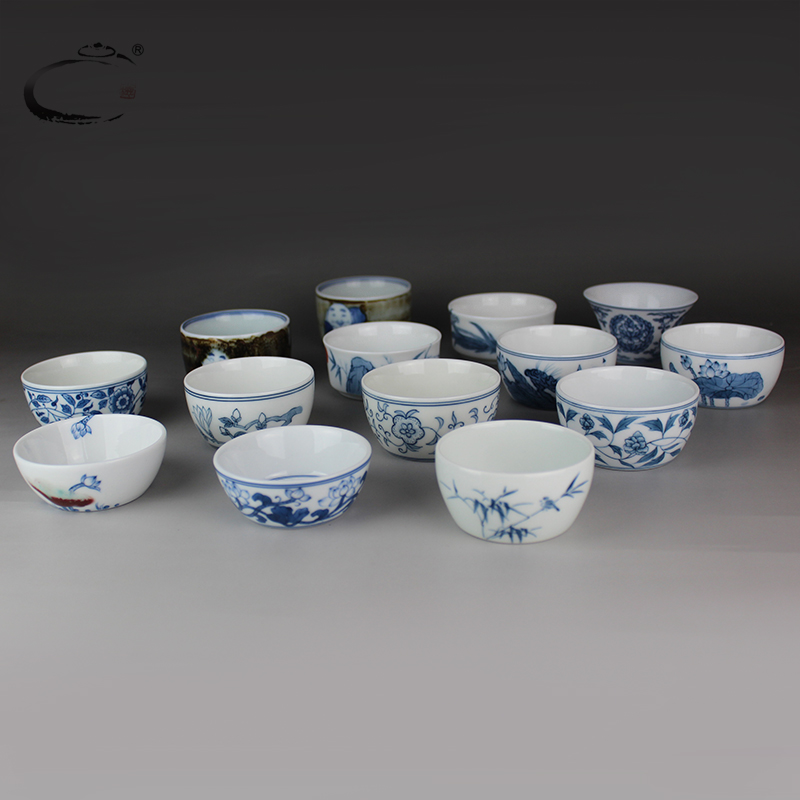 And auspicious hand - made porcelain teacup kung fu tea set perfectly playable cup sample tea cup ceramic tea cup bowl cup lamp that master list