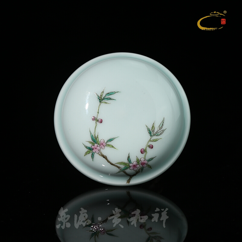 And auspicious pastel peach POTS of jingdezhen ceramic caddy fixings hand - made ceramic pot seal storage tank tea