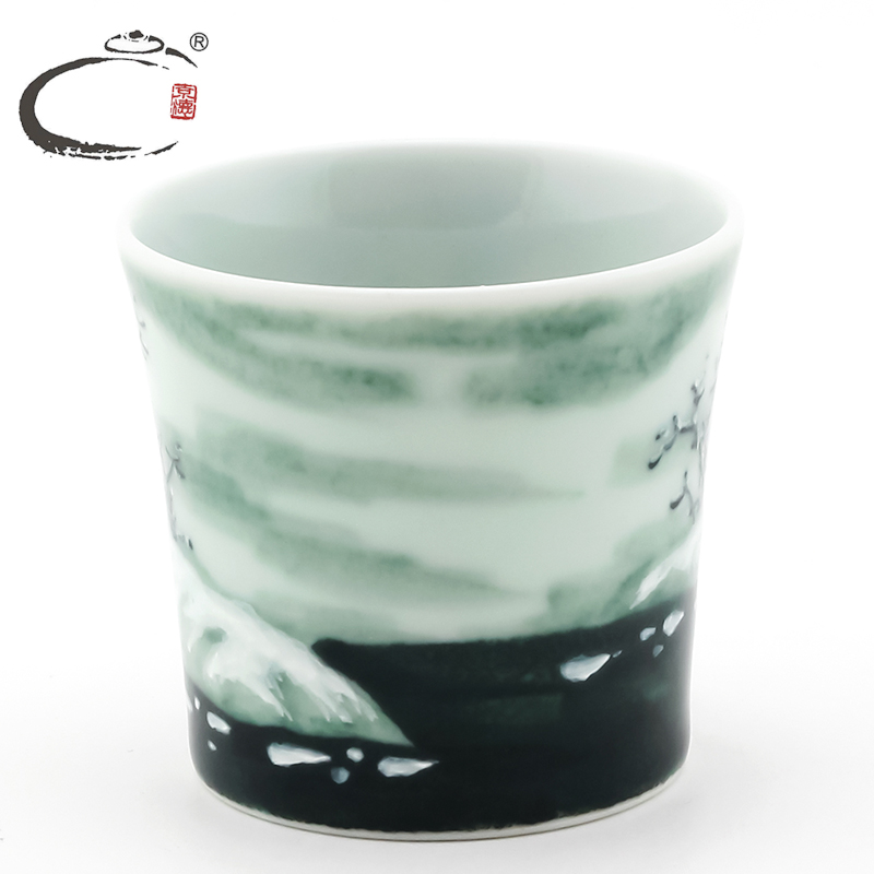 And auspicious jing DE collection variable snow cup jingdezhen ceramic hand - made teacup sample tea cup master cup by hand