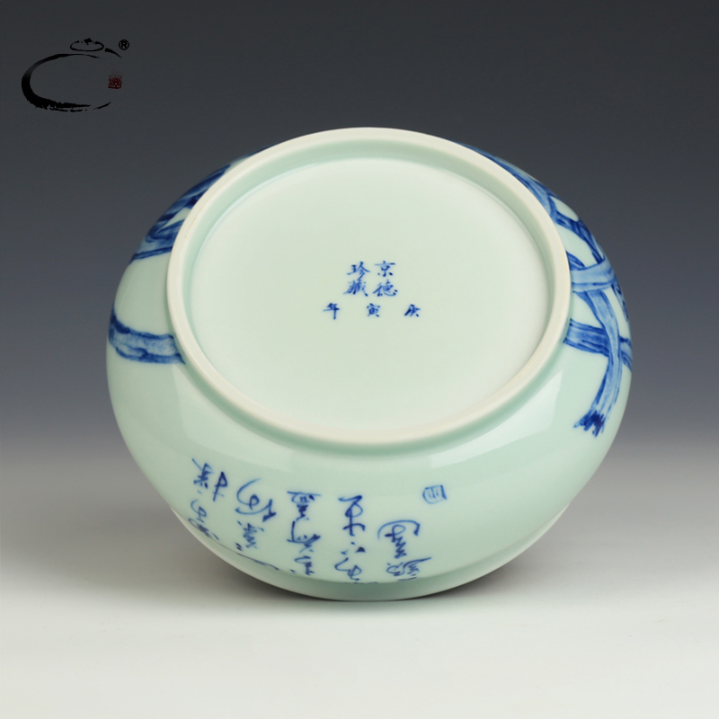 And auspicious jing DE treasure glair lotus washed jingdezhen ceramic writing brush washer from kung fu tea tea accessories