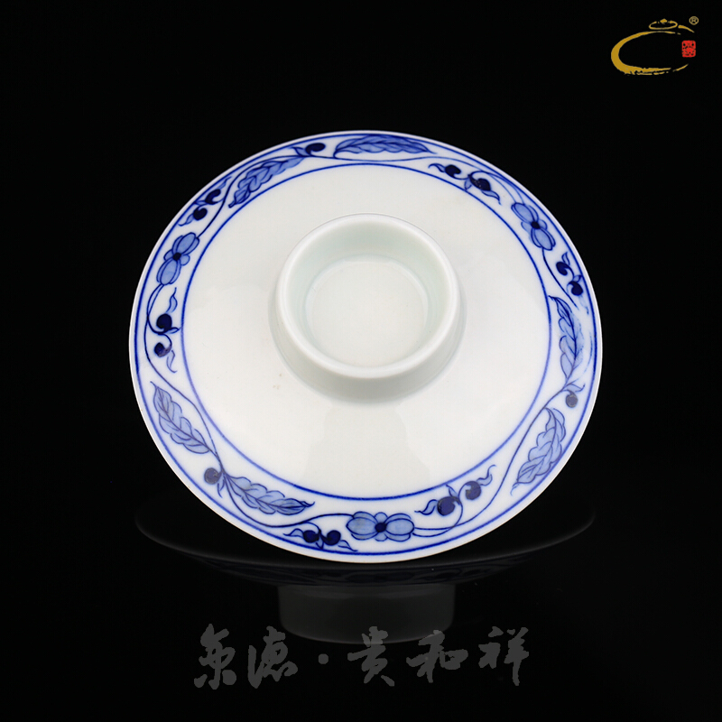 Jing DE and auspicious jingdezhen traditional hand - made tureen large under the glaze color of blue and white porcelain tea bowl three tureen