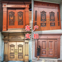 Xinjiayi villa door imitation copper door home door Steel anti-theft double door Zinc alloy rural four door