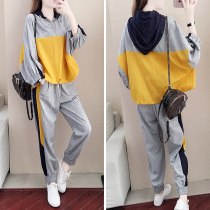 Hong Kong Sports Two-Piece Dress Women's 2019 Fall New Loose Hip Hop Casual Wear Skinny Foreign Style Pants