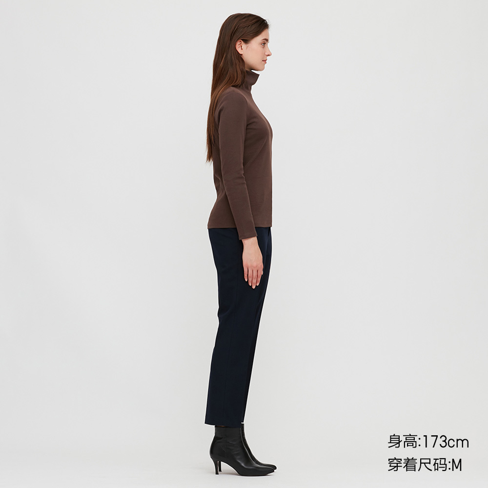 uniqlo women's stretch cotton two-lapel t-shirt (long sleeve) 428311 uniqlo