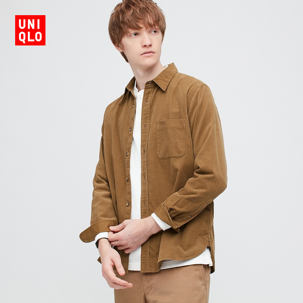 uniqlo优衣库男装灯芯绒长袖衬衫