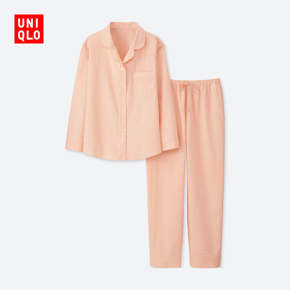 女装 全棉嵌条睡衣(长袖) 408009 优衣库uniqlo