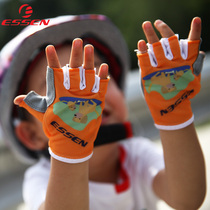 ESSEN childrens gloves Mens and womens childrens bicycle riding gloves Half-finger short-finger bicycle sports roller skating gloves