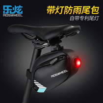 Lexuan bicycle bag Tail bag Mountain bike back seat bag with lights Road bike large capacity cushion bag Saddle bag Waterproof