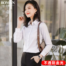 White Shirt Lady Long Sleeve Early Autumn New 2021 Womens Dress Short Sleeve Shirt Professional Temperament Positive Dress Work Clothes