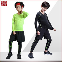 Childrens tights training clothes jersey Basketball boys autumn and winter football four-piece suit Autumn clothing fitness clothes