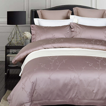 Hilton Hotel Four sets of imports 100 Egyptian gon satin long suede cotton 500TC jacquard bed bedding