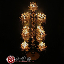Thirteen-product hollow golden Lucky Lotus lamp for Buddha lamp Buddha Hall lamp large Buddha lamp front Temple lamp