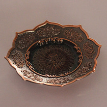 Teacup pad heat insulation tea ceremony accessories Retro copper household tea holder Lotus round loss-making inventory processing clearance price