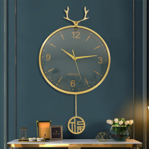 Pure copper Nordic living room net red clock hanging wall home restaurant light luxury atmosphere bedroom mute art decoration wall clock