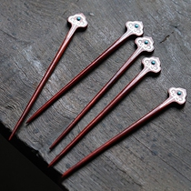 Ruyi Indian Small Leaf Purple Sandalwood Hairpin Hanfu Accessories Tray Hair Accessories Sandalwood Hairpin Hairpin Sends Girlfriend a Hairpin 0513