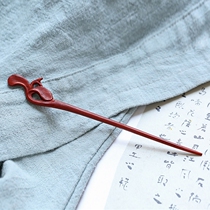 Orchid Hair Hairpin Indian Small Leaf Purple Sandalwood Hair Hairpin Red Wood Hanfu Accessories Disc Hair Accessories Hair Hairpin Gift 0648