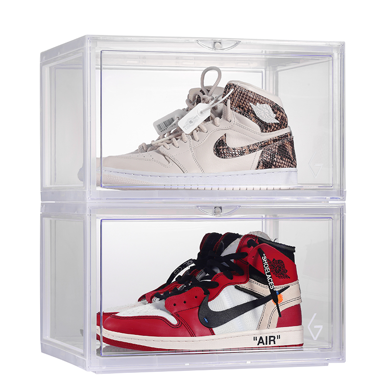 goto shoe box aj basketball shoe storage box transparent magnet anti-oxidation acrylic dustproof tide collection shoe cabinet shoe ra