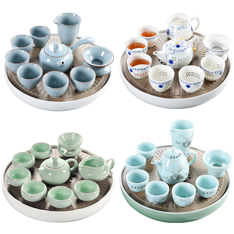 Household your up porcelain god kung fu tea set ceramic dry tea cups dish suits for Japanese contracted small tea sets tea sea