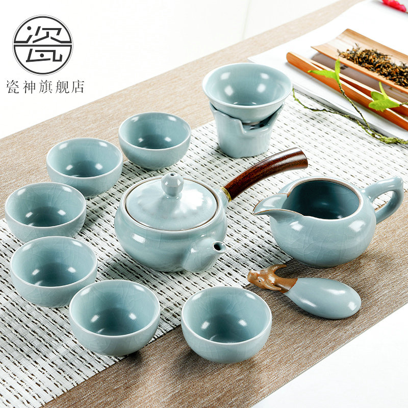 Porcelain god the glaze non - trace burn your up kung fu tea set with the ceramic teapot teacup office household gift boxes