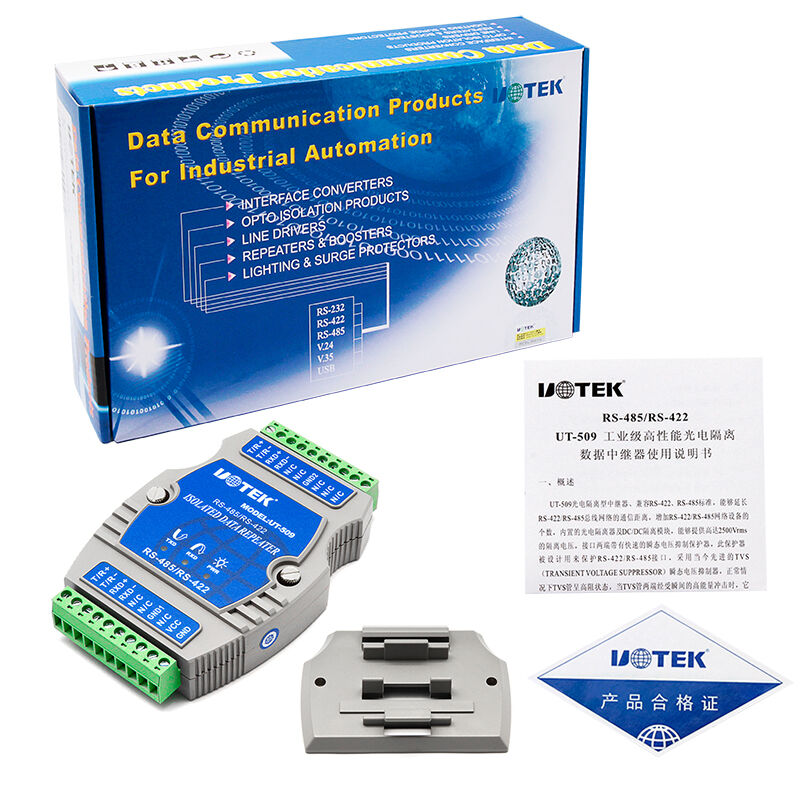 yutai ut-509 industrial grade 485/422 repeater with photoelectric isolator rs485/rs422 signal amplifier module booster high power booster extender r485/r422
