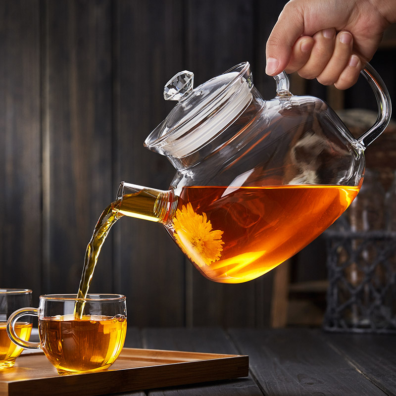 美斯尼 玻璃茶壶耐高温加厚花茶壶过滤水壶耐热玻璃茶具煮茶壶产品展示图2