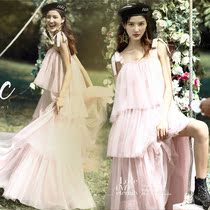 2018 new studio theme clothing Location travel wedding photography Couple street photo photo pink dress