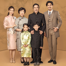 2020 new studio family photo photography clothing New Year family photo Family photo Chinese style dress
