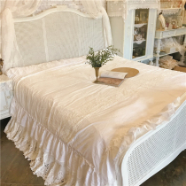 New retro style style pure cotton embroidered lace lace shabby Lotus Leaf Side Bed bunk bed cover quilt cover