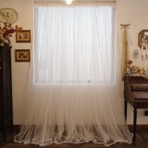 New custom vintage solid color lace white laceshabby original INS wind curtain French finished window screen