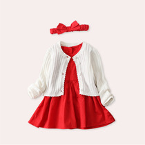 Girl Princess Dress 2022 Spring Autumn Money Baby Baby Baix Dress Suit Baby 100 Days Old Dress Dress