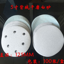 Wholesale 5 inch non-porous 6-hole dry grinding white sandpaper disc sandpaper back velvet flocking sandpaper 125MM