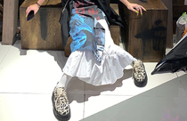 UN Pleated irregular skirt Womens summer ins Super fire skirt Dark line fishtail skirt Medium long high waist