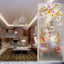 Partition glass art frosted bathroom carved screen entrance background wall decoration craft carved glass