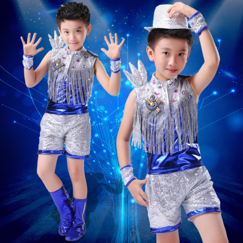 Hip Hop Dance Costumes for girls Jazz Dance Dress Jazz dance children Costume Girls sequins modern hip hop hip hop hip hop boys Drum Show