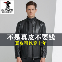Woodpecker Leather Jacket Men's Short Collar Haining Sheepskin Jacket 2021 Fall Size Men's Leather Jacket