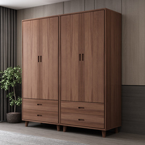 Modern minimalist full solid wood double door wardrobe locker closet eco-friendly beech wood door wardrobe bedroom furniture QC