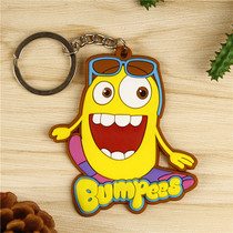 Soft rubber cartoon series ring new keychain small souvenir gift custom mobile phone animation pendant can be printed logo