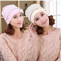 Autumn maternal postpartum supplies pure cotton wool headscarf spring and autumn winter scarf Moon hat anti-wind maternity cap