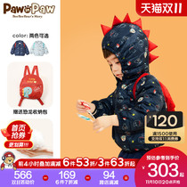 (O'Leigh Clearance) PawinPaw Cartoon Bear Kids Boy Hooded Printed Dinosaur Down Jacket Warm