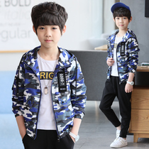 Boys 8 sports childrens clothing 2018 new Korean version of the spring and autumn jacket regular big childrens jacket childrens camouflage tide