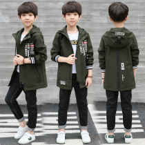 Childrens autumn boys coats 2020 new 8 middle-aged childrens spring and autumn boys medium and long windbreakers 10-15 years old tide